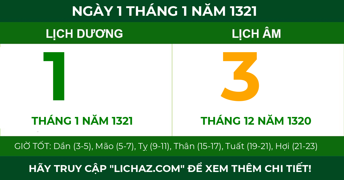 lịch âm ngày 1 tháng 1 năm 1321