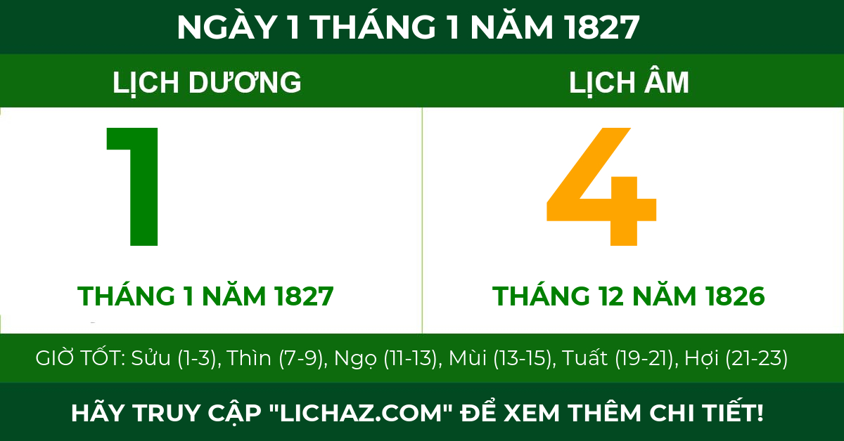lịch âm ngày 1 tháng 1 năm 1827