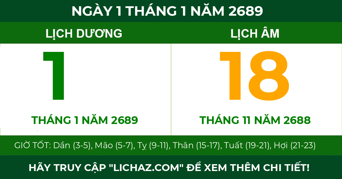 lịch âm ngày 1 tháng 1 năm 2689