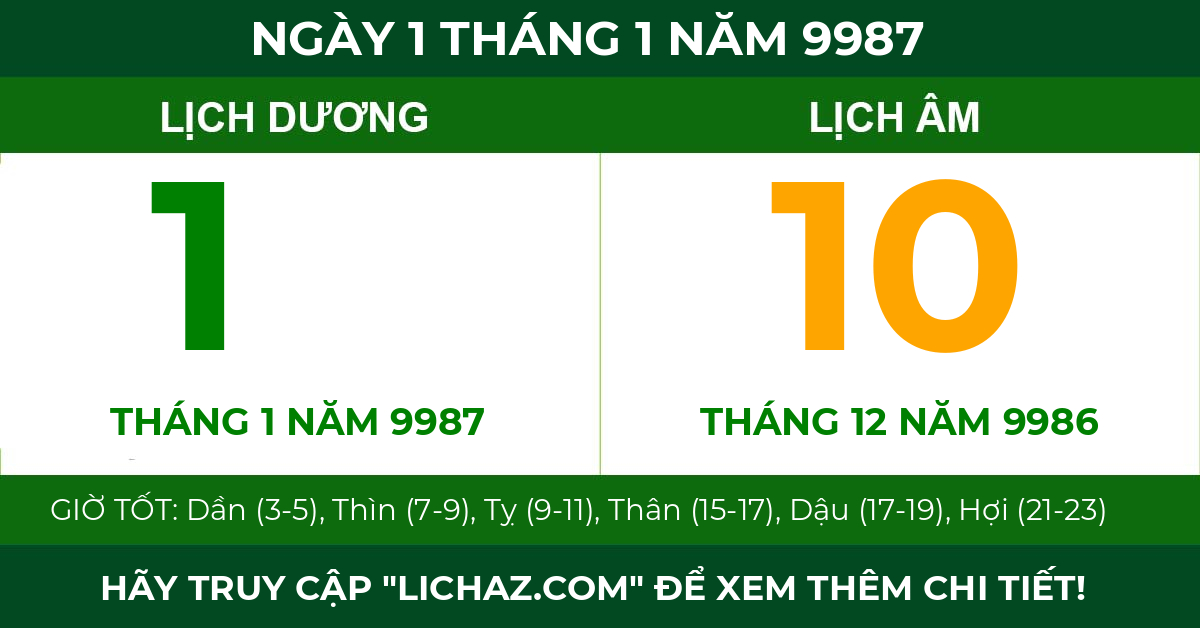 lịch âm ngày 1 tháng 1 năm 9987