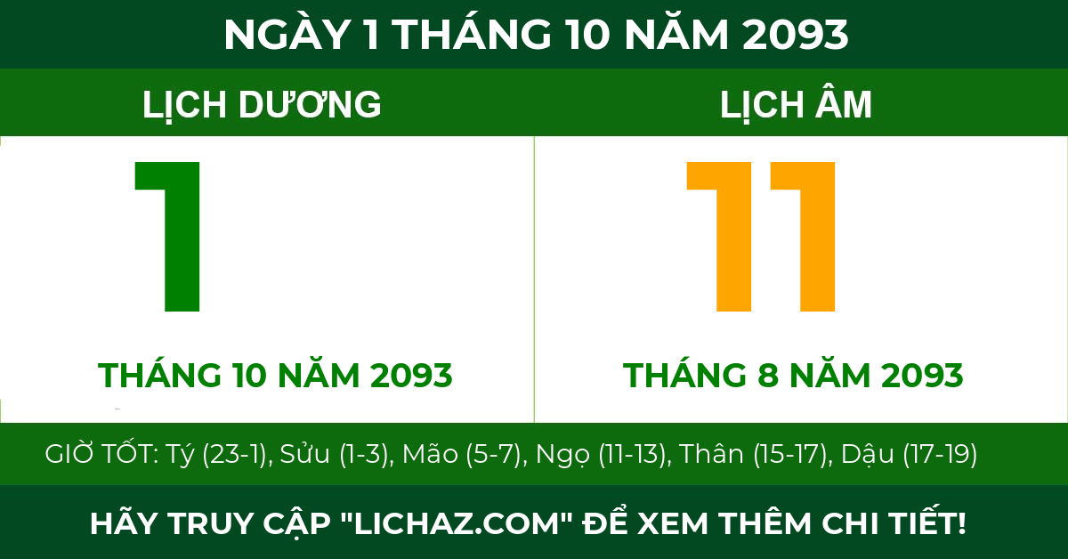 lịch âm ngày 1 tháng 10 năm 2093