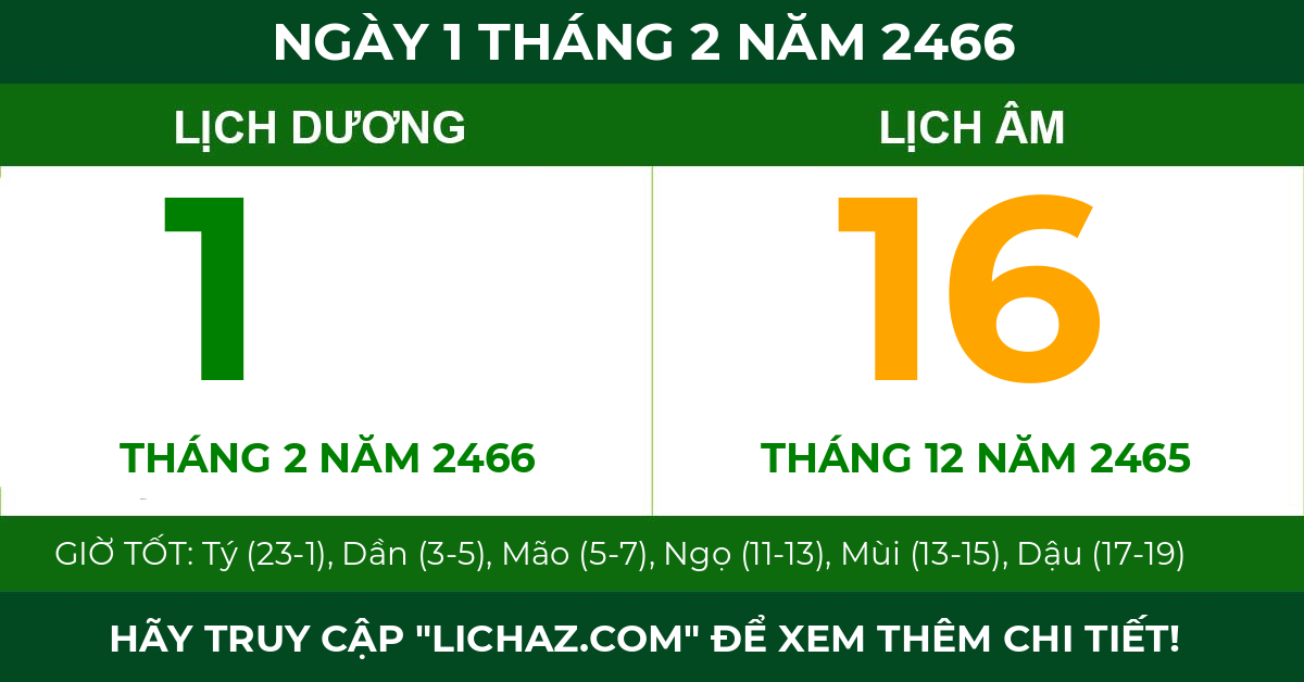 lịch âm ngày 1 tháng 2 năm 2466