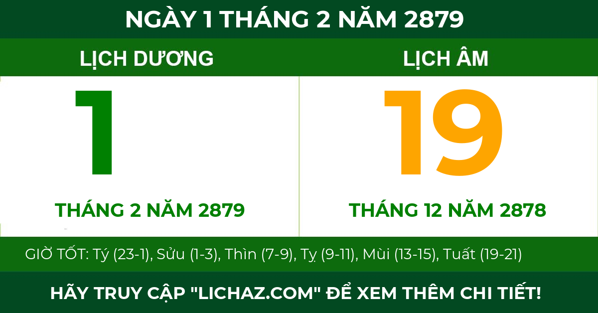 lịch âm ngày 1 tháng 2 năm 2879