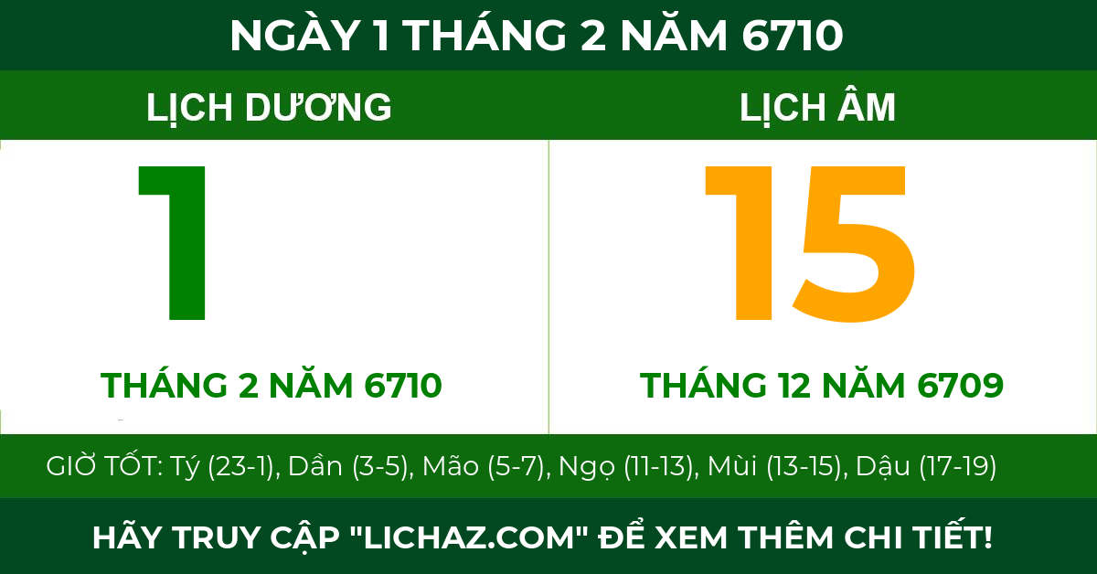 lịch âm ngày 1 tháng 2 năm 6710