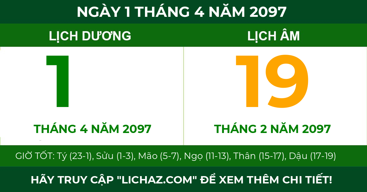 lịch âm ngày 1 tháng 4 năm 2097
