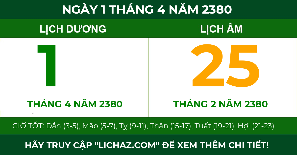 lịch âm ngày 1 tháng 4 năm 2380