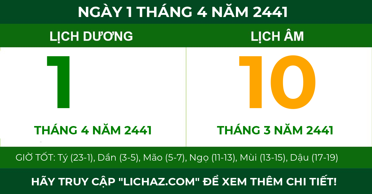 lịch âm ngày 1 tháng 4 năm 2441