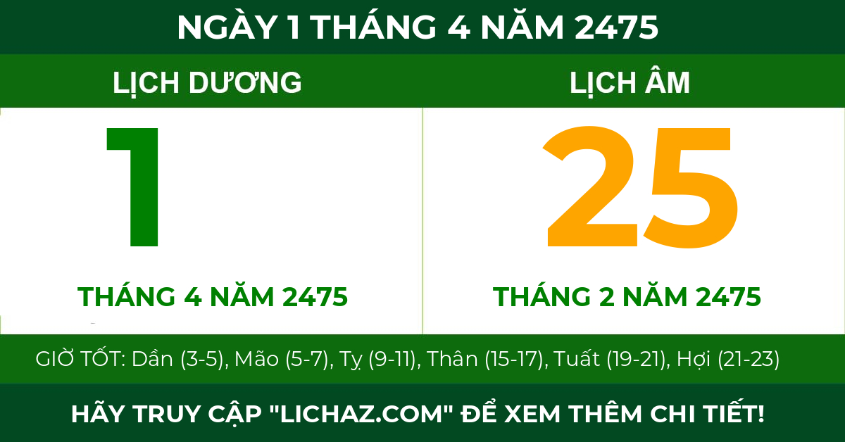 lịch âm ngày 1 tháng 4 năm 2475