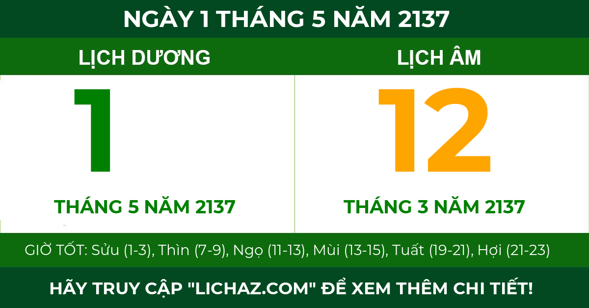 lịch âm ngày 1 tháng 5 năm 2137