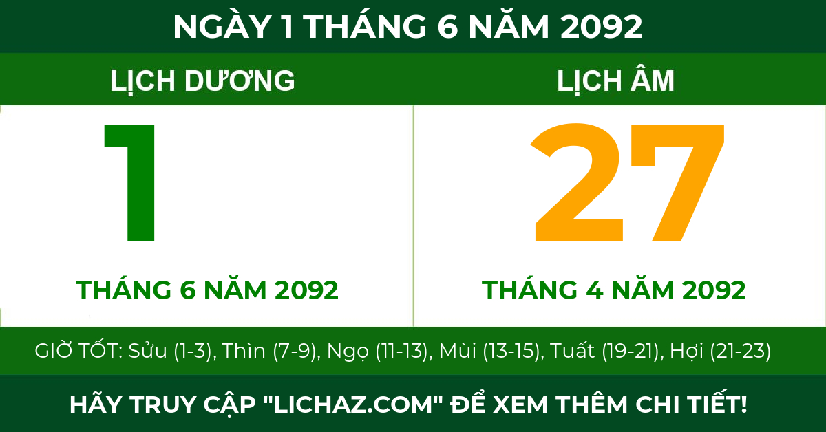 lịch âm ngày 1 tháng 6 năm 2092