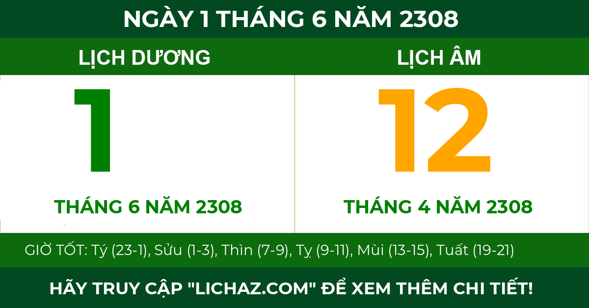 lịch âm ngày 1 tháng 6 năm 2308