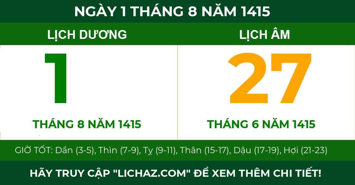 lịch âm ngày 1 tháng 8 năm 1415