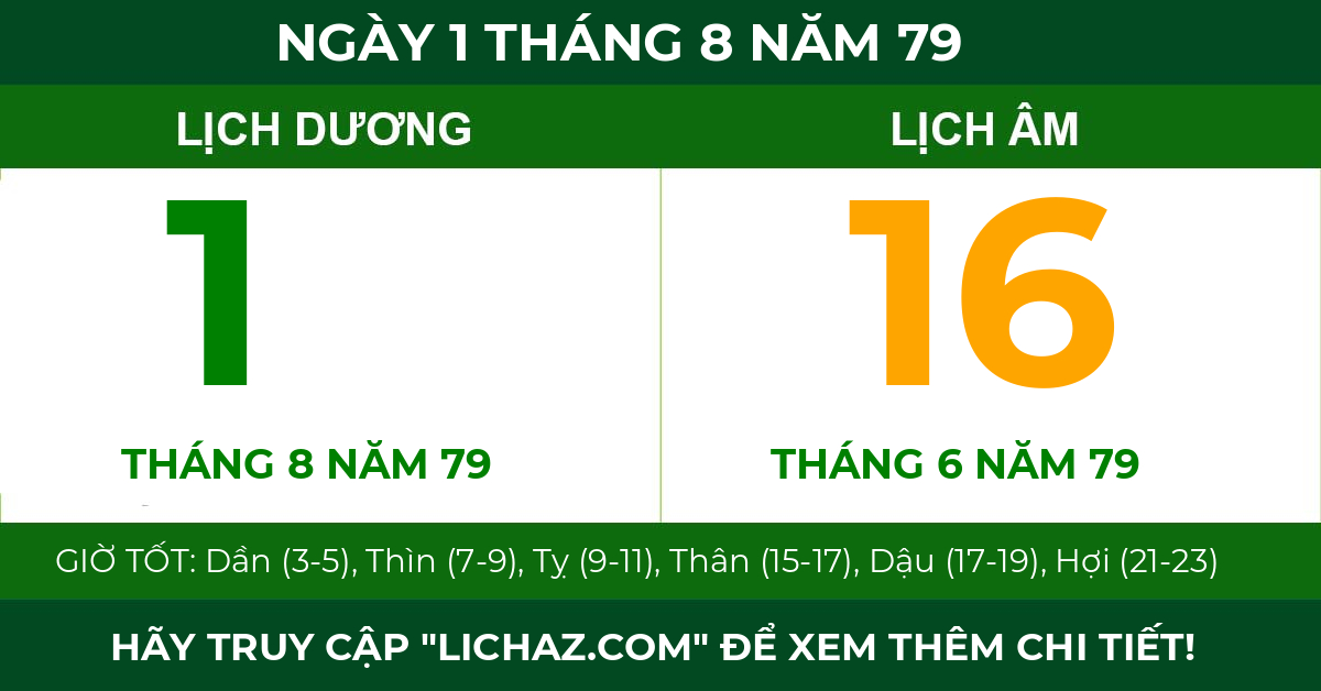 lịch âm ngày 1 tháng 8 năm 79