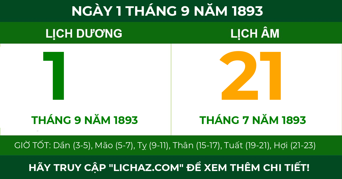 lịch âm ngày 1 tháng 9 năm 1893
