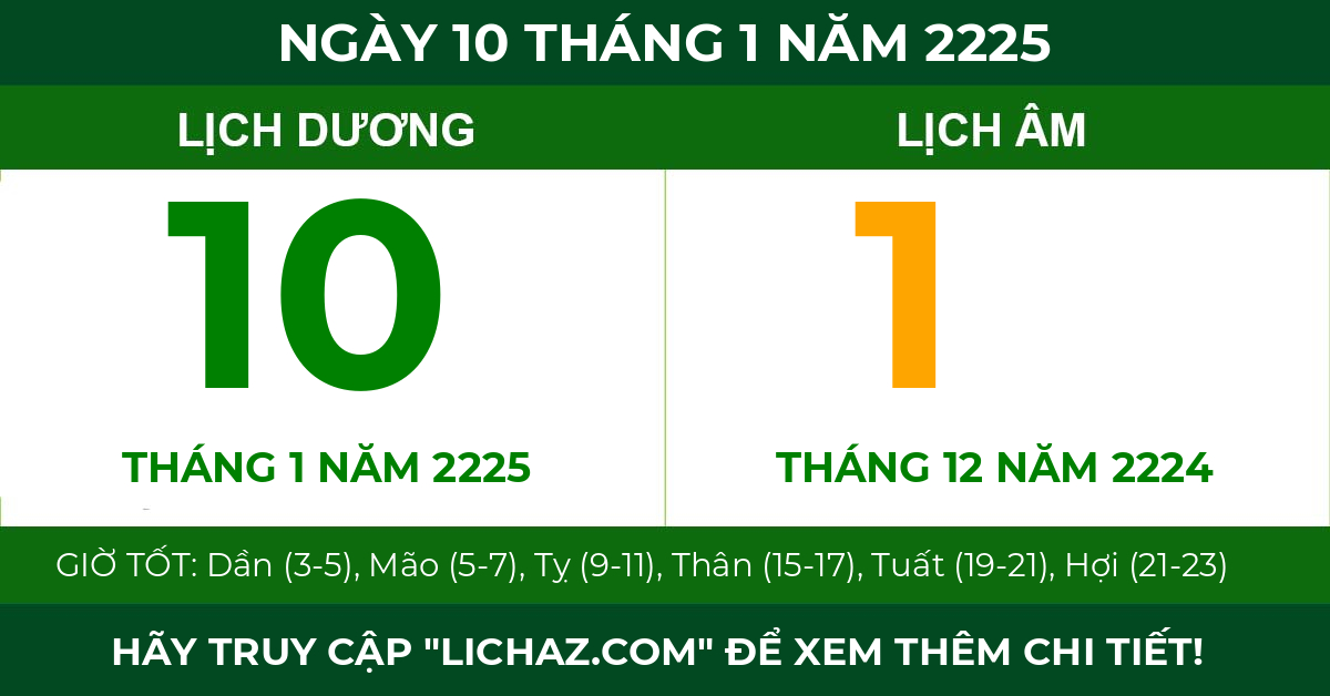 lịch âm ngày 10 tháng 1 năm 2225
