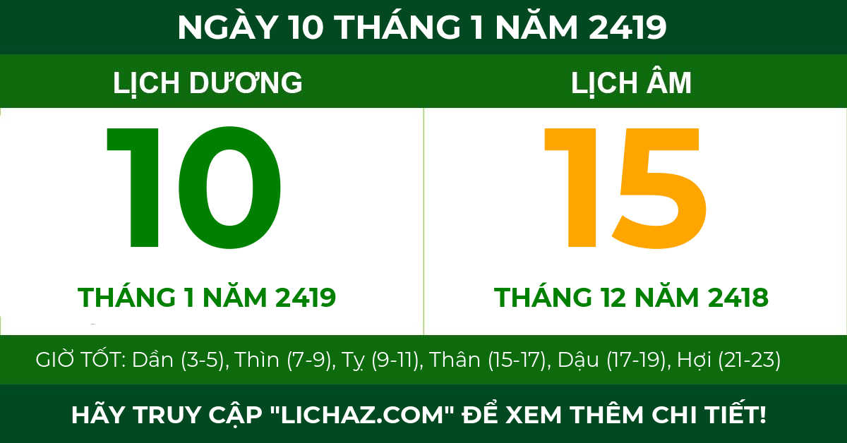 lịch âm ngày 10 tháng 1 năm 2419