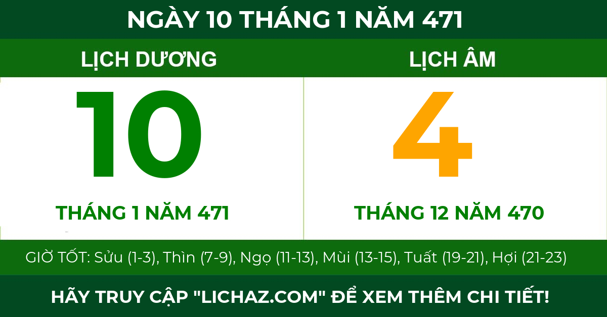 lịch âm ngày 10 tháng 1 năm 471