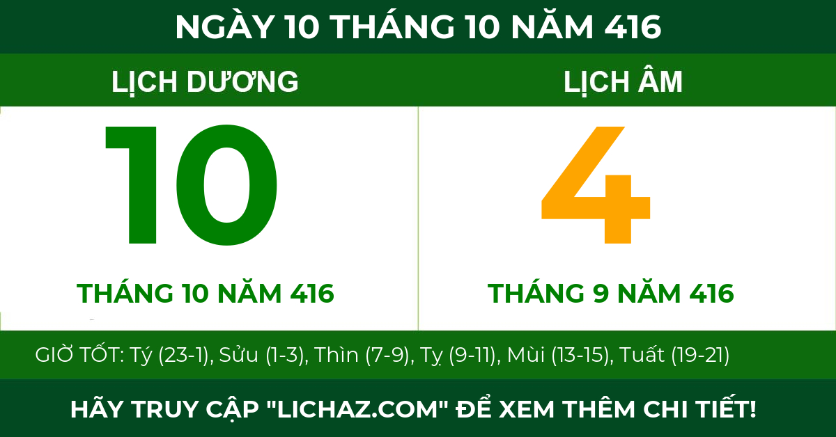 lịch âm ngày 10 tháng 10 năm 416