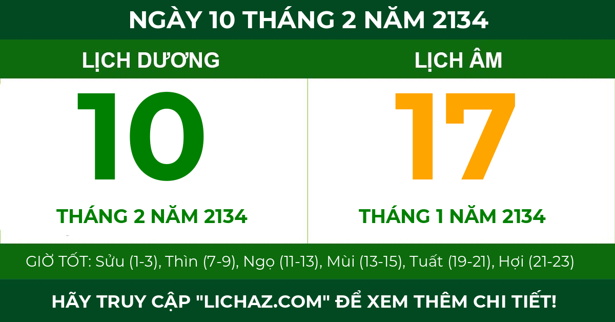 lịch âm ngày 10 tháng 2 năm 2134