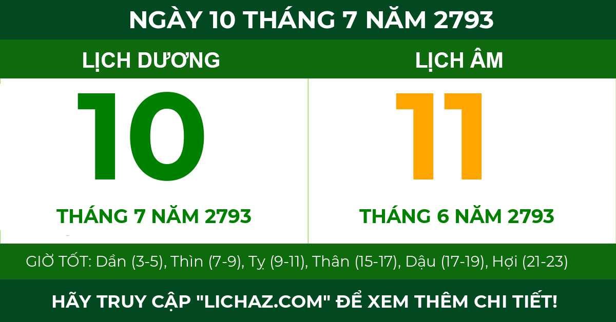 lịch âm ngày 10 tháng 7 năm 2793