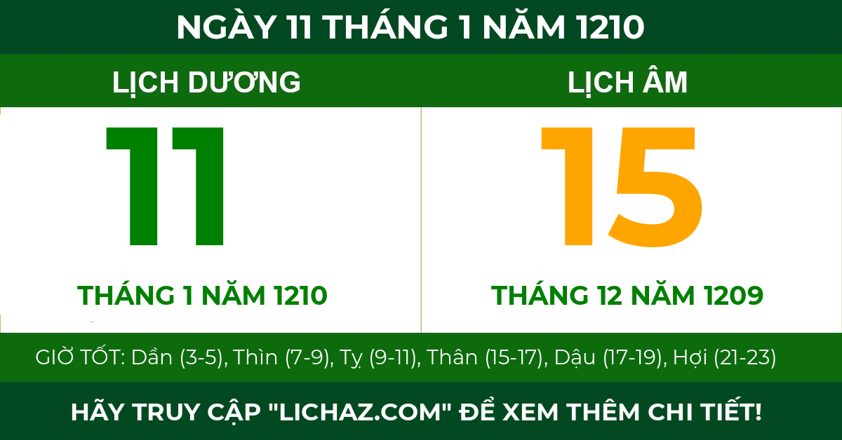 lịch âm ngày 11 tháng 1 năm 1210