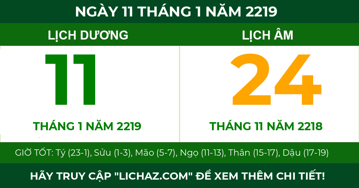 lịch âm ngày 11 tháng 1 năm 2219