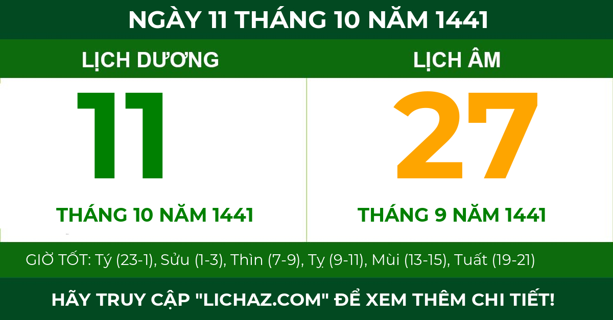lịch âm ngày 11 tháng 10 năm 1441