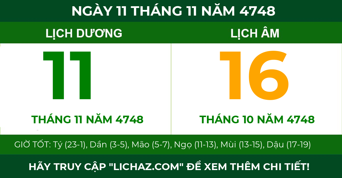 lịch âm ngày 11 tháng 11 năm 4748