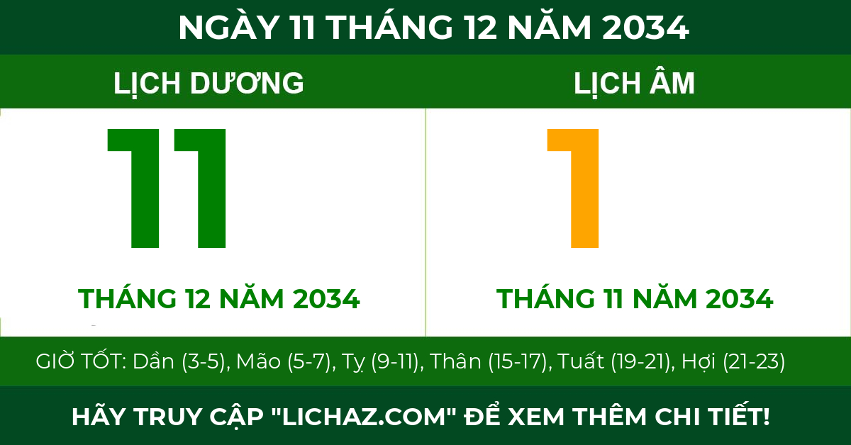 lịch âm ngày 11 tháng 12 năm 2034
