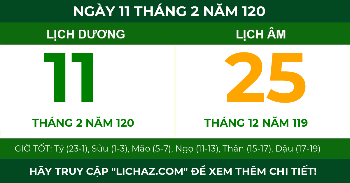 lịch âm ngày 11 tháng 2 năm 120