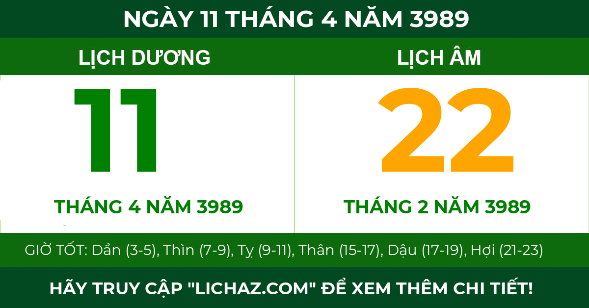 lịch âm ngày 11 tháng 4 năm 3989
