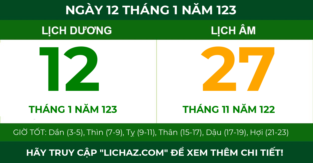 lịch âm ngày 12 tháng 1 năm 123