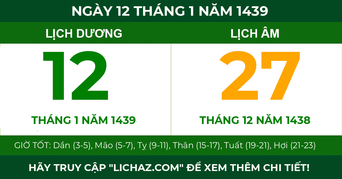 lịch âm ngày 12 tháng 1 năm 1439