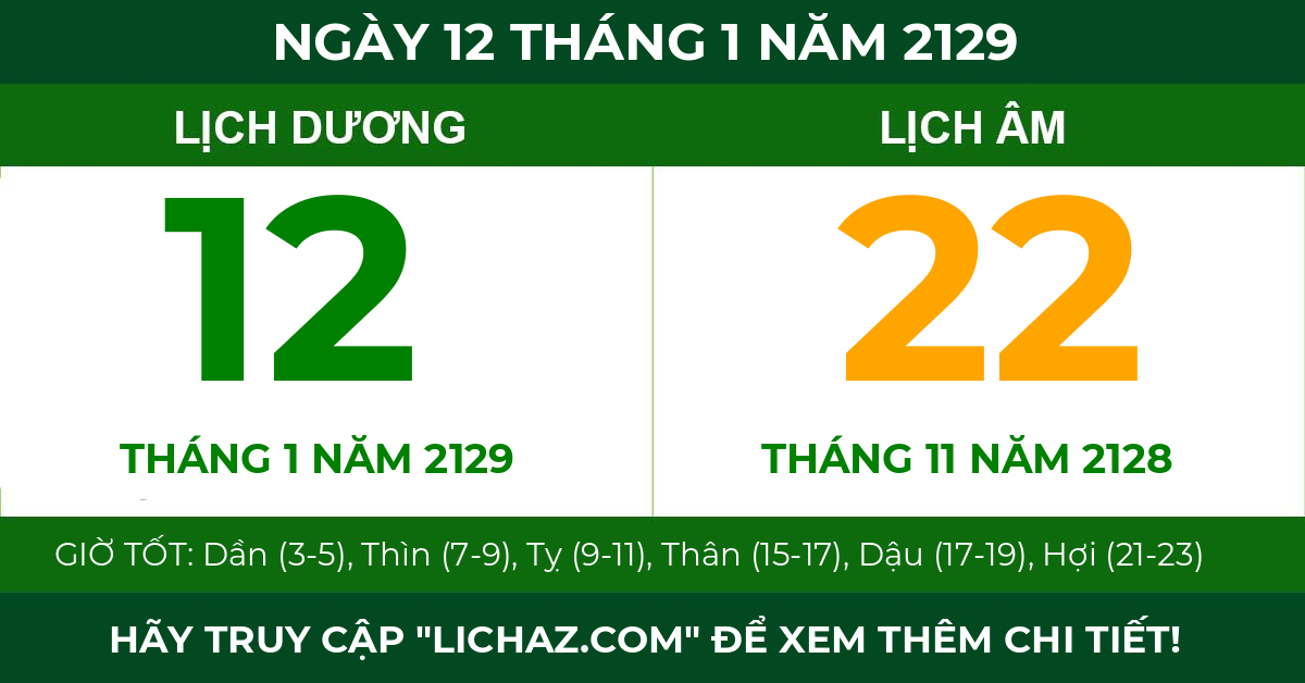 lịch âm ngày 12 tháng 1 năm 2129