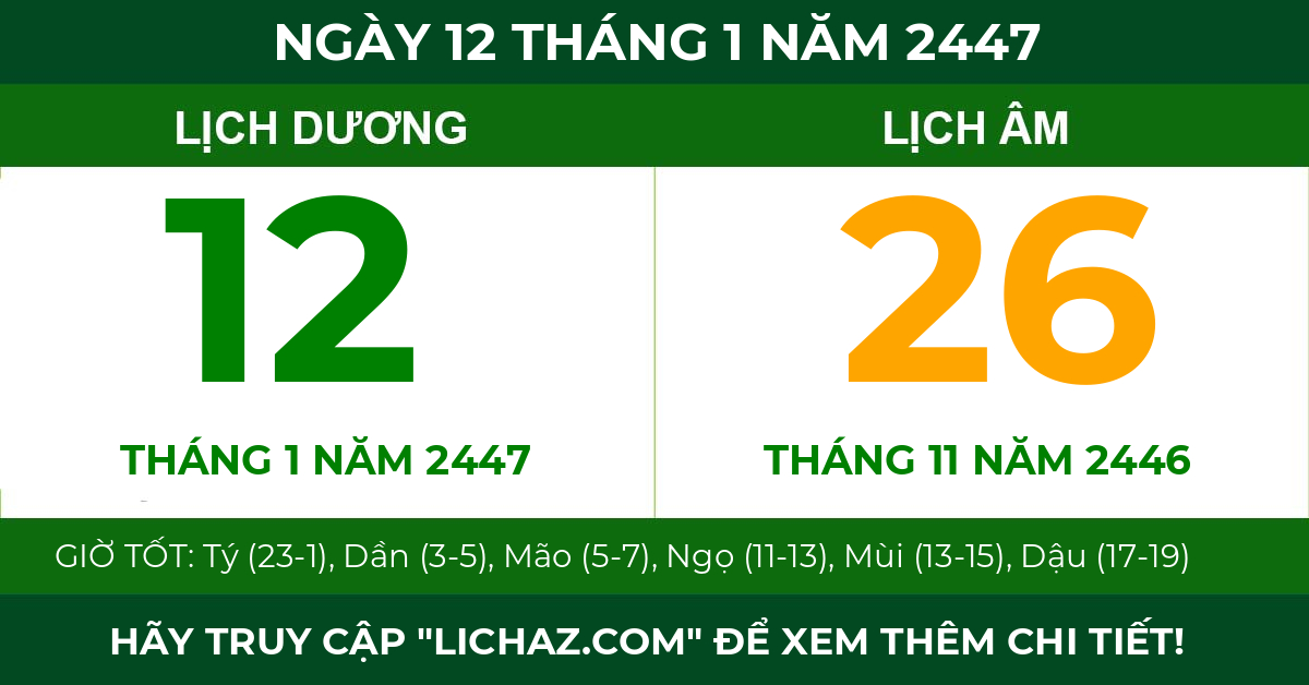 lịch âm ngày 12 tháng 1 năm 2447