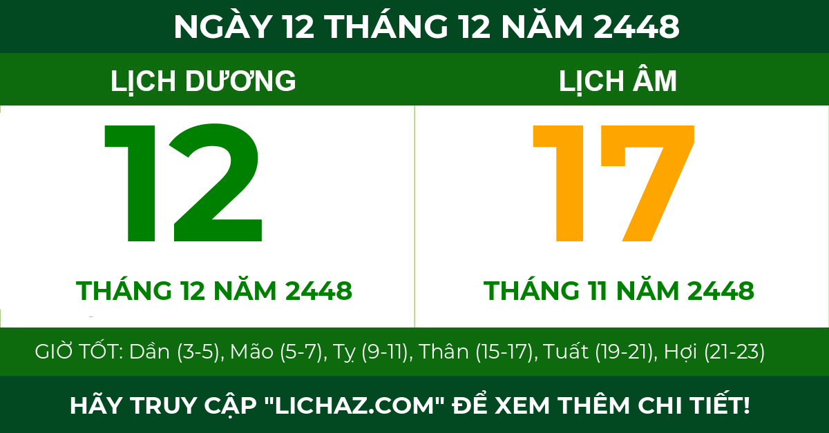 lịch âm ngày 12 tháng 12 năm 2448