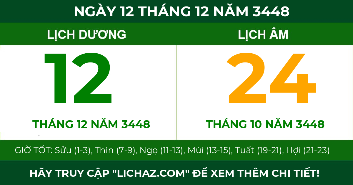 lịch âm ngày 12 tháng 12 năm 3448