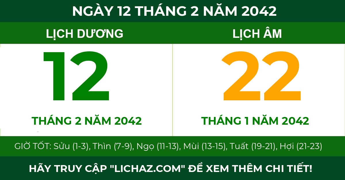 lịch âm ngày 12 tháng 2 năm 2042