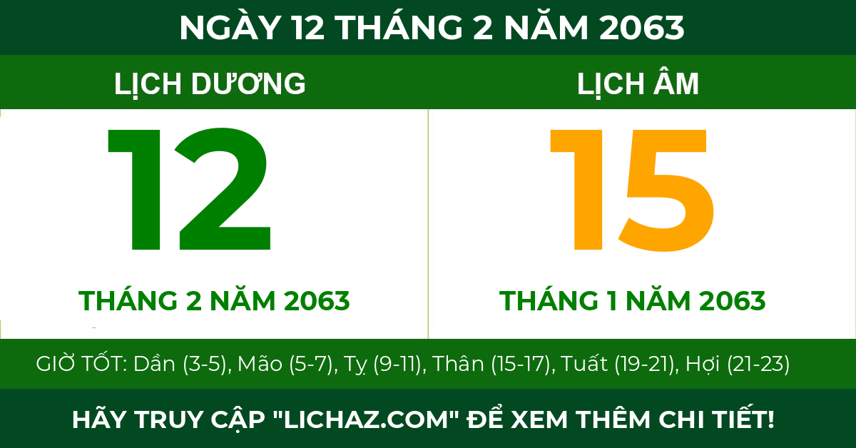 lịch âm ngày 12 tháng 2 năm 2063