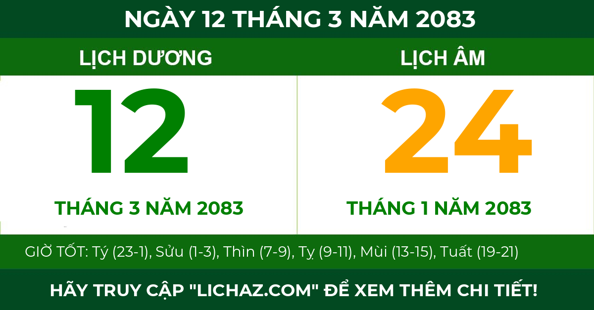 lịch âm ngày 12 tháng 3 năm 2083