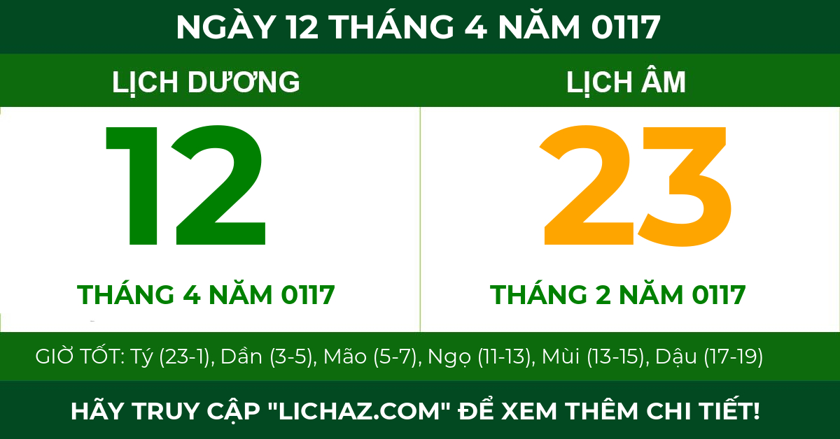 lịch âm ngày 12 tháng 4 năm 0117