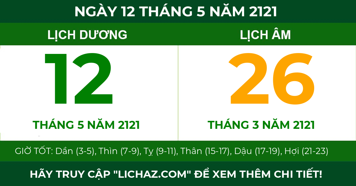 lịch âm ngày 12 tháng 5 năm 2121