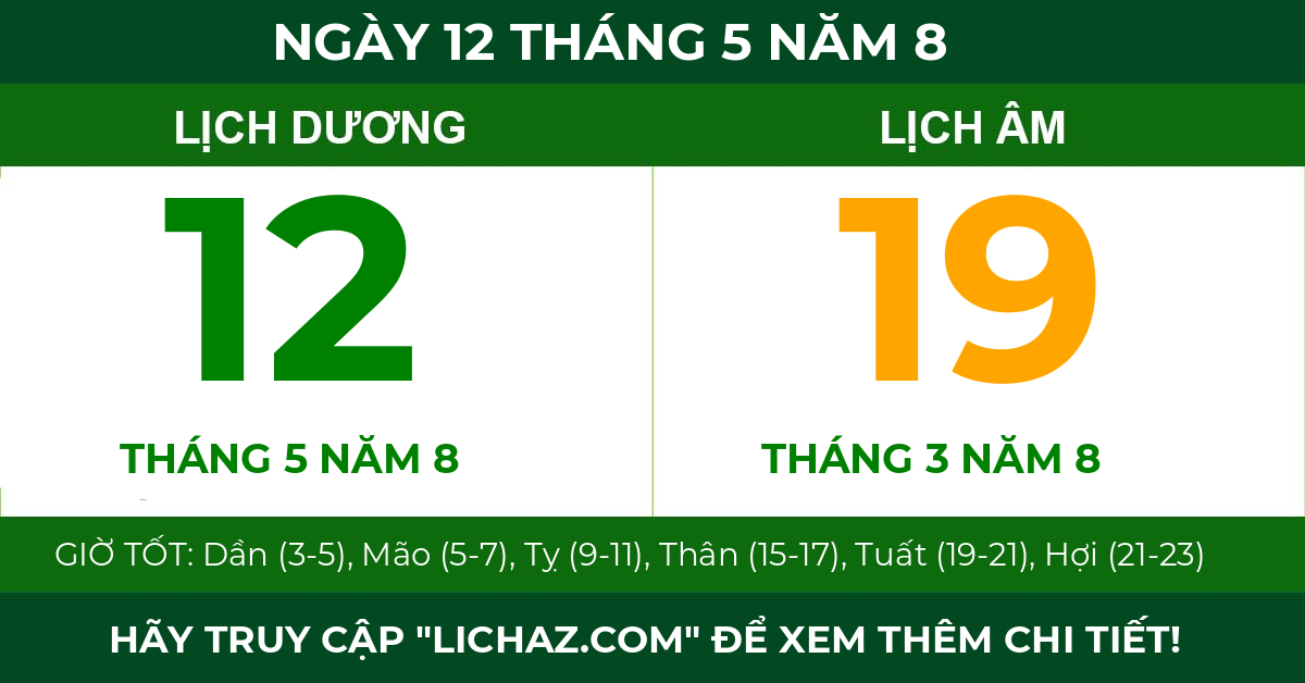 lịch âm ngày 12 tháng 5 năm 8