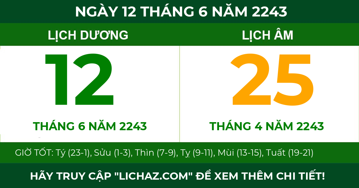lịch âm ngày 12 tháng 6 năm 2243