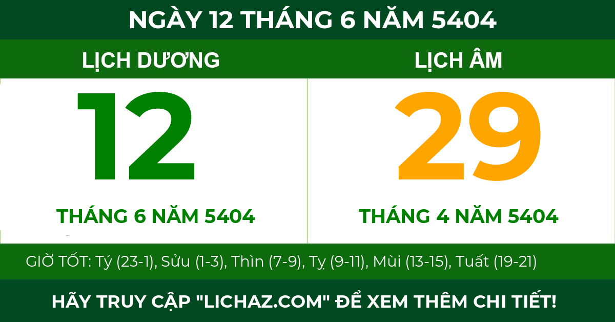 lịch âm ngày 12 tháng 6 năm 5404