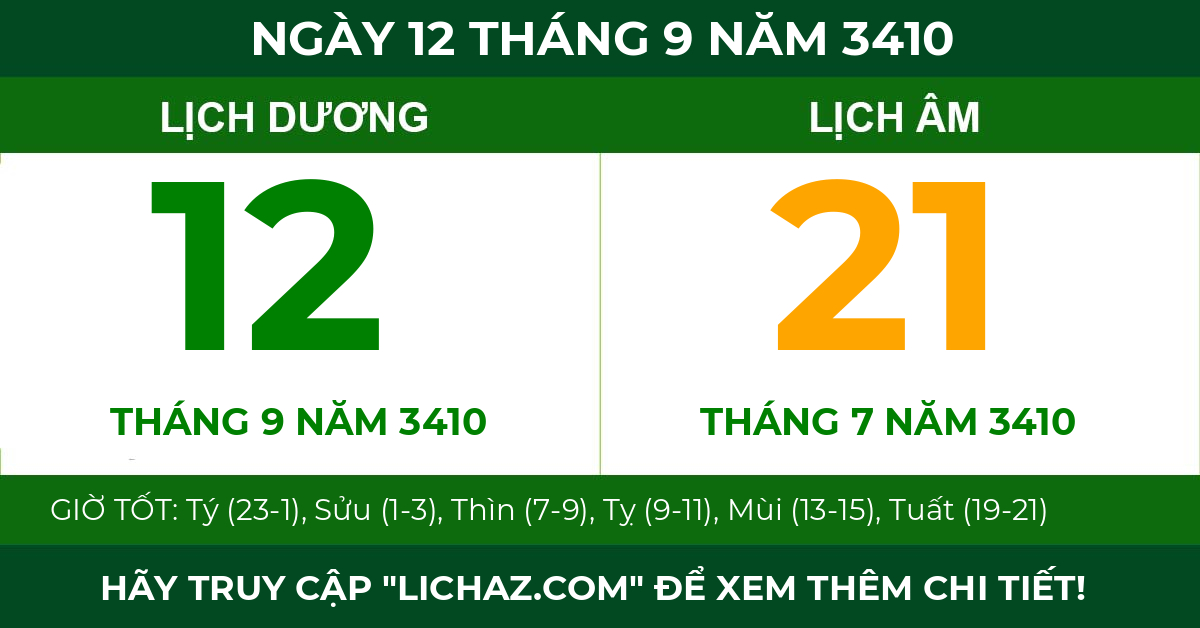 lịch âm ngày 12 tháng 9 năm 3410