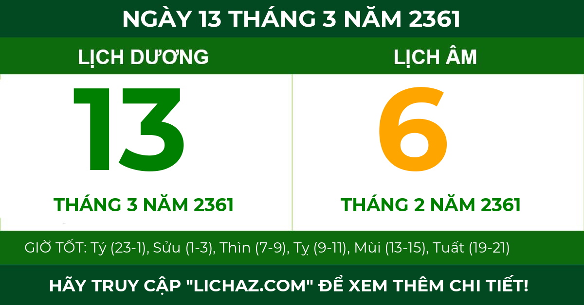lịch âm ngày 13 tháng 3 năm 2361