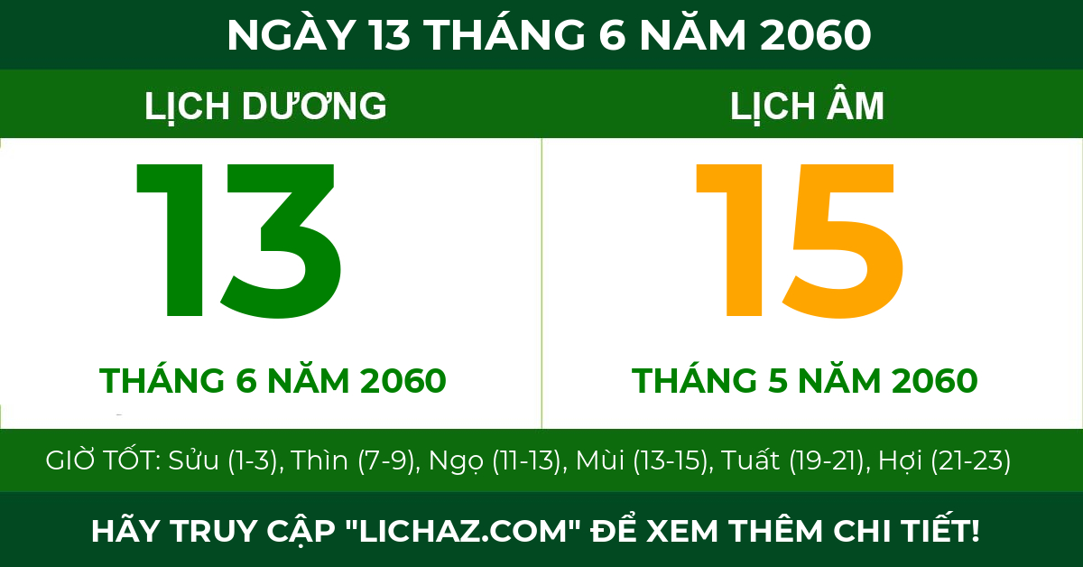 lịch âm ngày 13 tháng 6 năm 2060