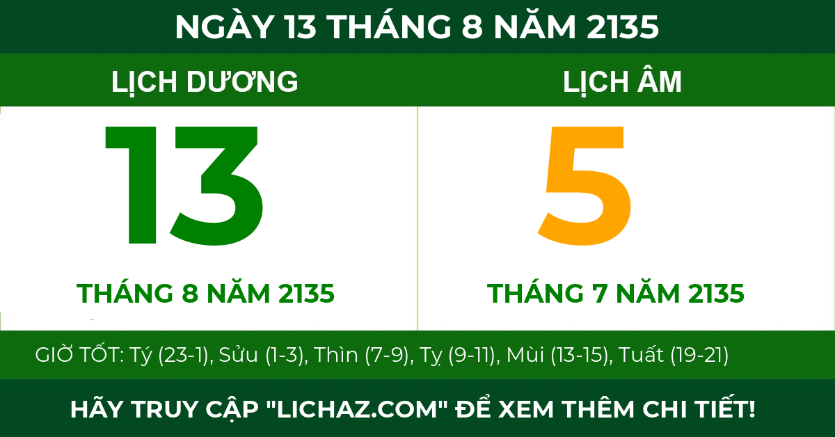 lịch âm ngày 13 tháng 8 năm 2135
