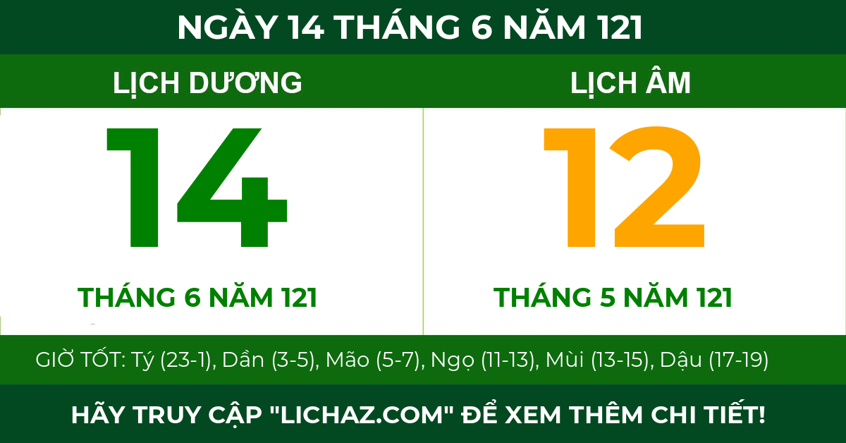 lịch âm ngày 14 tháng 6 năm 121